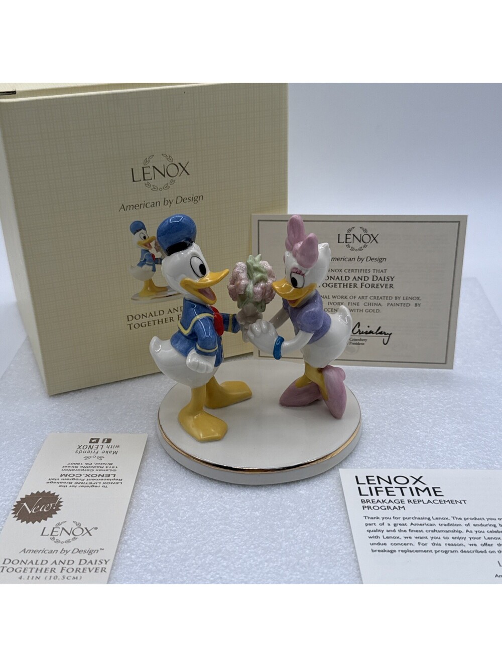 Lenox Disney “Together Forever” Donald And Daisy Duck Figurine Sculpture New